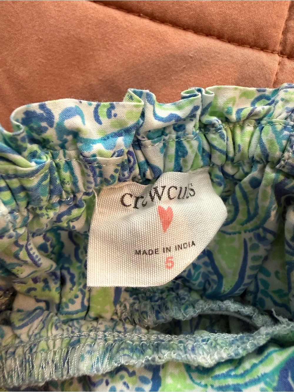 J Crew Paisley Print Tiered girls dress in Blue & Green